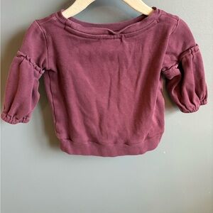 Plum long bubble sleeve sweatshirt